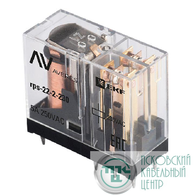 Реле промежуточное РП slim 22/2 5А 230В AC AVERES EKF rps-22-2-230