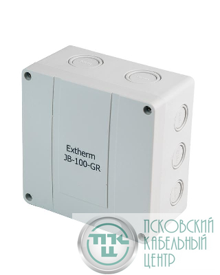 Коробка распределительная 140х140х76мм IP66 в комплекте с клеммным рядом 10х10кв.мм 76А сер. Extherm JB-100-GR
