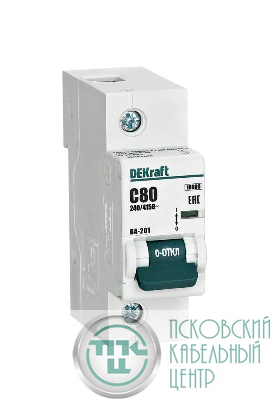 Выключатель автоматический модульный 1п C 80А 10кА ВА-201 DEKraft 13002DEK