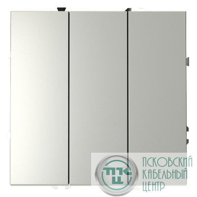 Выключатель 3-кл. СП S70 10А механизм сталь Voltum VLS030105