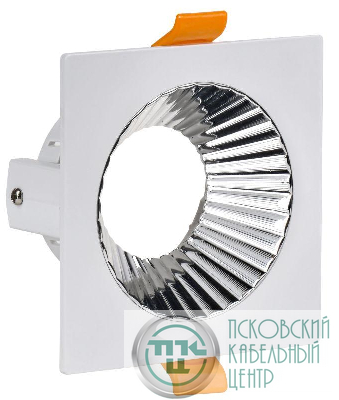 Светильник 4109 встраиваемый поворотный GU10 бел./хром пласт. IEK LT-UVB0-4109-GU10-1-K23