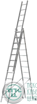 Лестница трехсекционная 3х12 H=343/594/841см 17.83кг усиленная алюм. FIT 65438