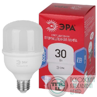 Лампа светодиодная высокомощная RED LINE LED POWER T80-30W-6500-E27 R 30Вт Т80 колокол 6500 К холод. бел. E27 2900лм Эра Б0063866
