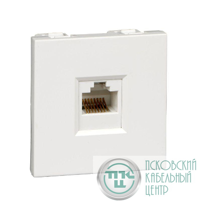 Розетка компьютерная 1-м W45 RJ45 кат.5E для кабель-канала механизм бел. SE RIN-144K5E-B