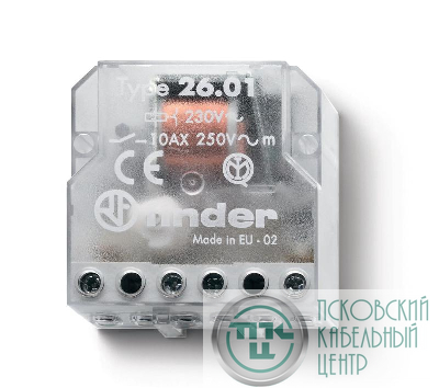 Реле шаговое электромеханич. 1NO 10А 2 состояния AgNi 230В AC монтаж в коробке IP20 FINDER 260182300000