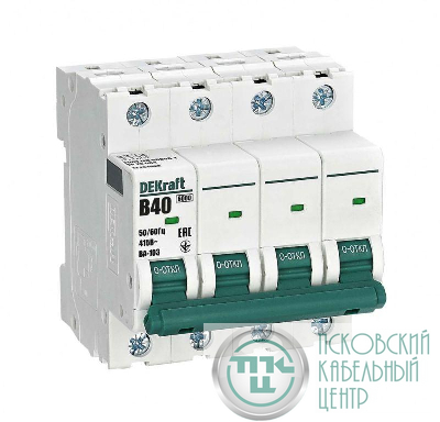 Выключатель автоматический модульный 4п B 40А 6кА ВА-103 DEKraft 12261DEK