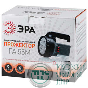 Фонарь FA55M (аккум. прожектор 9 LED + галоген 10Вт + клл 7Вт) ЭРА C0028107