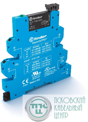 Модуль интерфейсный (сборка 34.81.7.024.9024 + 93.65.7.024) твердотельное реле MasterOUTPUT выход 6А (24В DC) 24В DC IP20 безвинт. клеммы Push-in FINDER 395070249024