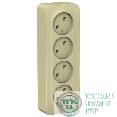 Розетка 4-м ОП Blanca 16А IP20 250В без заземл. без защ. шторок с изолир. пластиной беж. SE BLNRA000417