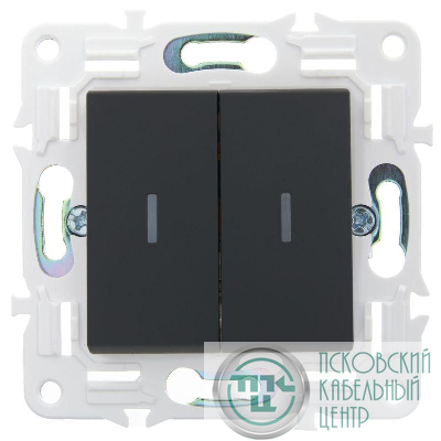 Выключатель 2-кл. SKANDY 10А SK-V04G графит IEK SK-V20-0-10-K53