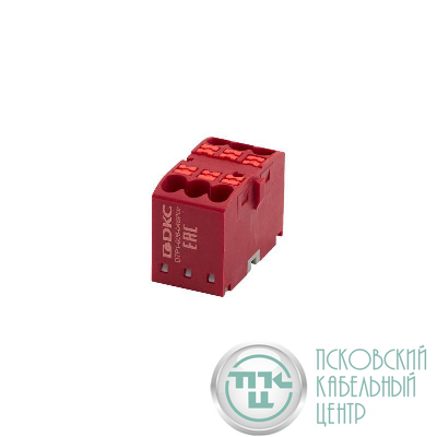 Блок распределительный зажим push-in 6 точек подключения 25кв.мм красн. DKC DTP1-006-04SPUR