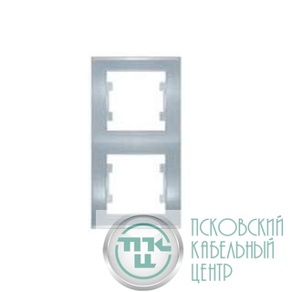 Рамка 2-м Бриллиант верт. серебр. UNIVersal 7949704