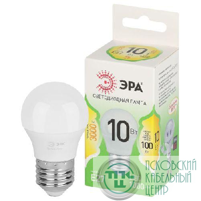 Лампа светодиодная GREEN LINE P45-10W-830-E27 GL 10Вт шар 3000К свет тепл. E27 Эра Б0066977