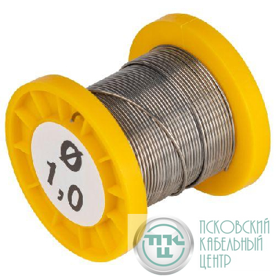 Припой с канифолью для пайки ПОС 61 трубка d1.0мм катушка 50гр Эра Б0061082