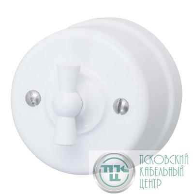 Выключатель 1-кл. ретро ABS-пластик бел. Bironi B1-200-21