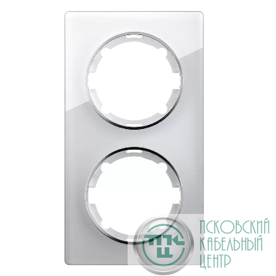 Рамка 2-м Garda вертикал. стеклянная бел. 2E52211300 OneKeyElectro 2234944