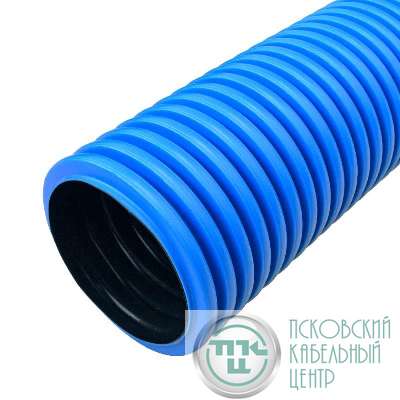 Труба гофрированная двустенная ПНД жесткая d90мм SN19 750 син. (дл.6м) Промрукав PR15.0074