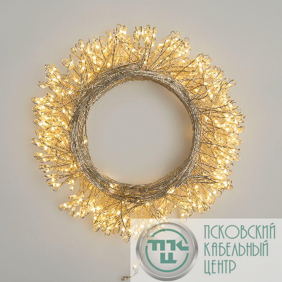 Гирлянда светодиодная "Роса "Фейерверк" 20м 500LED тепл. бел. 7.2Вт IP20 с контроллером на катушке Neon-Night 303-446