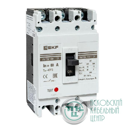 Выключатель автоматический 3п 100/80А 35кА ВА-99М PROxima EKF mccb99-100-80m