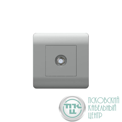 Розетка телевизионная одиночная SAT NEW3-E коннектор серебр. CHINT 431413