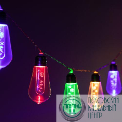 Гирлянда светодиодная "Нить С Новым Годом" 3м 10LED мультиколор IP20 ENIN-16MЭра Б0060415