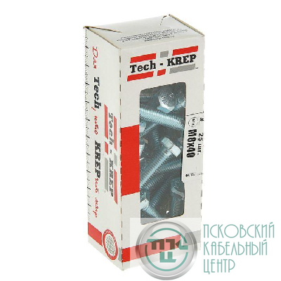 Болт с шестигранной головкой М8х40 DIN 933 оцинк. (уп.25шт) Tech-Krep/Zitar 105210