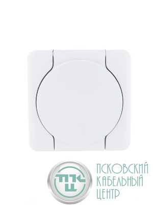 Розетка 1-м ОП с крышкой VIOLA с заземл. бел. LEZARD 751-0200-123