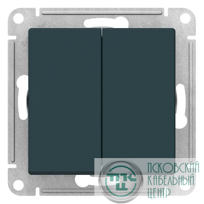 Переключатель перекрестный 2-кл. AtlasDesign 2хсх.7 10АХ механизм изумруд. SE ATN000873