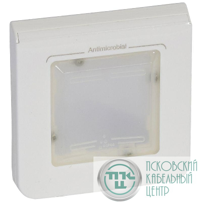 Рамка 1-м 2мод. Mosaic IP44 антибактер. бел. Leg 078880