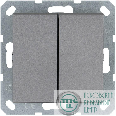 Выключатель 2-кл. 10А IP20 механизм алюм. Jasmart G3023S
