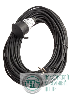 Удлинитель-шнур 1х30м 10А IP44 3500Вт 220-350В КГ 2х1.0мм каучук КОСМОС YSHKsm30m-1g(10A)KG