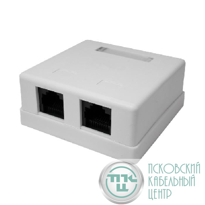 Розетка компьютерная 8P8C RJ-45 UTP кат.5E 2 порта (DIY) SUPRLAN 10-0309-1