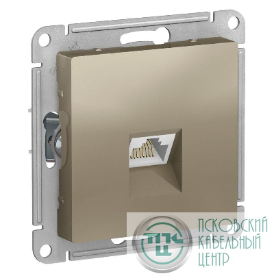 Розетка компьютерная AtlasDesign RJ45 кат.5E механизм шампань SE ATN000583
