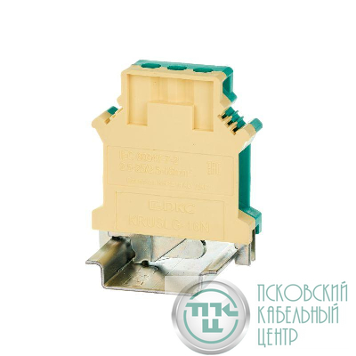 Клемма заземления винтовой зажим 2 точки подключения 16кв.мм DKC KRUSLG-16N