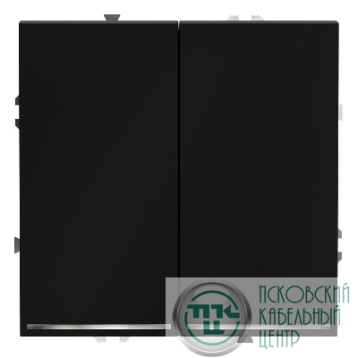 Выключатель 2-кл. СП S70 10А с подсветкой механизм черн. матов. Voltum VLS020208