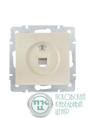 Розетка телефонная СП Vesna евро стандарт механизм крем. LEZARD 742-0388-137