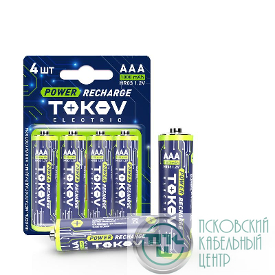 Аккумулятор AAA/HR03 1000мА.ч (блист.4шт) TOKOV ELECTRIC TKE-NMA-HR03/B4