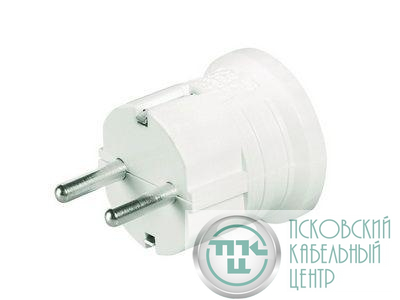 Вилка кабельная 16А 2P+E 230В IP20 с центр. вводом кабеля бел. DKC DIS1302063