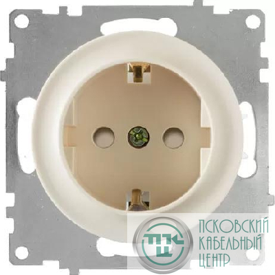 Розетка 1-м СП Florence 16А IP20 с заземл. защ. шторки винтов. клеммы механизм беж. (1E10101301) OneKeyElectro 2172787