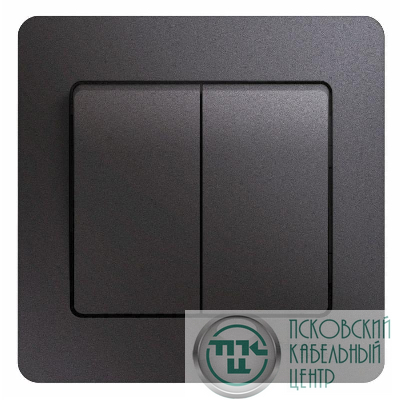 Выключатель 2-кл. СП Glossa 10А IP20 (сх. 5) 10AX в сборе графит SE GSL001352