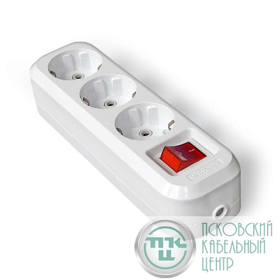 Колодка удлинителя 3-м с заземл. с выкл. АБС-пластик UNIVersal S303
