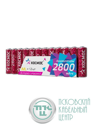 Аккумулятор HR6 2800мАч Ni-MH 12 в спайке КОСМОС KOCR6NIMH2800mAh12S