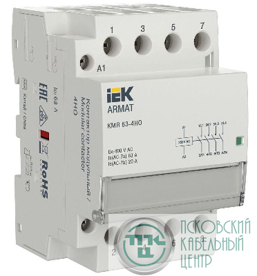 Контактор модульный KMR 63А 230В AC 4НО ARMAT IEK AR-KMR10-063-40-230