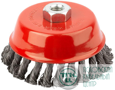 Корщетка-чашка гайка М14 стальная витая проволока 125мм FIT 39469