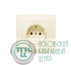 Розетка 1-м СП Елизавета РС16-236 защ. шторки с заземл. сл. кость Кунцево 64700