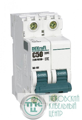 Выключатель автоматический модульный 2п C 50А 4.5кА ВА-101 DEKraft 11071DEK