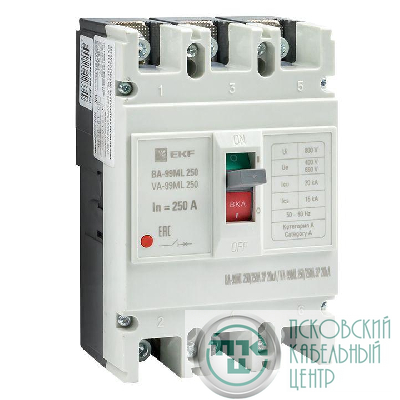 Выключатель авт. 3п ВА-99МL 250/250А 20кА Basic EKF mccb99-250-250mi