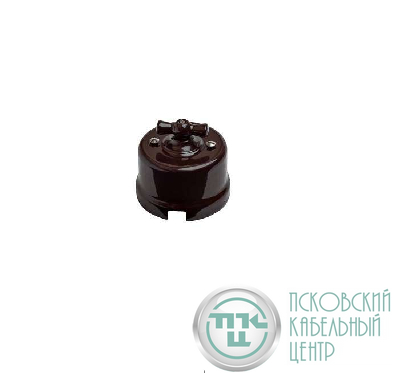 Выключатель проходной поворотный 1-кл. ОП Лизетта 10А IP20 ретро 2 полож. ABS-пластик корич. Bironi B1-201-22