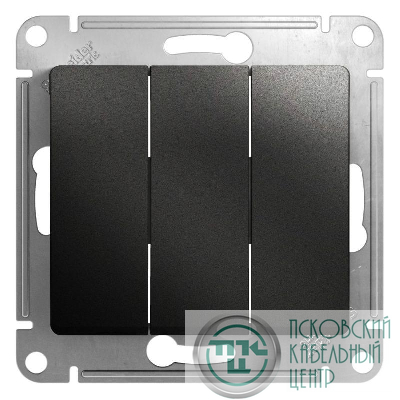 Выключатель 3-кл. СП Glossa 10А IP20 (сх. 1+1+1) 10AX механизм антрацит SE GSL000731