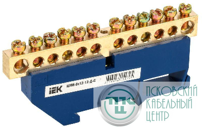Шина нулевая на DIN-изол. ШНИ 8х12-12-Д-С IEK YNN10-812-12D-K07